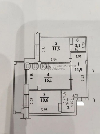 
   Продам 2-комнатную, 55.8 м², Дружбы ул, 5

. Фото 1.