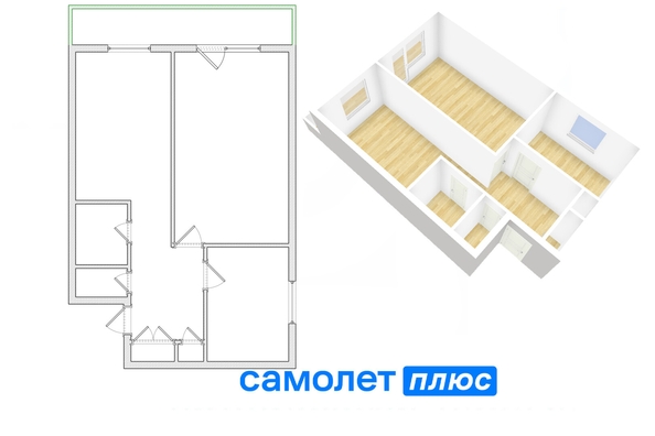 
   Продам 2-комнатную, 47.7 м², Сергея Тюленина ул, 6

. Фото 2.