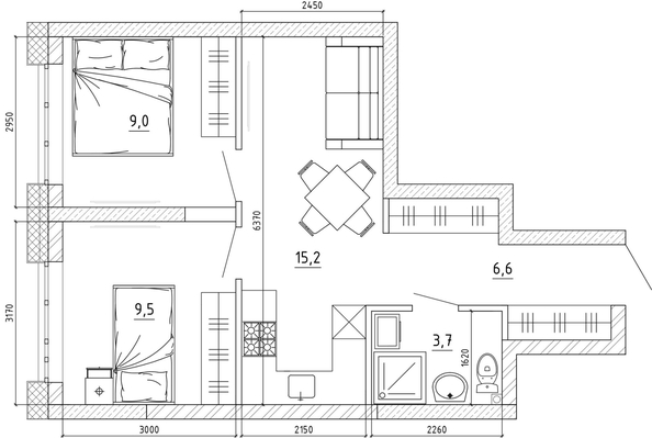 
   Продам 1-комнатную, 41.2 м², Уютный квартал, дом 1

. Фото 2.