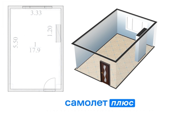 
   Продам 1-комнатную, 17.9 м², Инициативная ул, 20

. Фото 2.