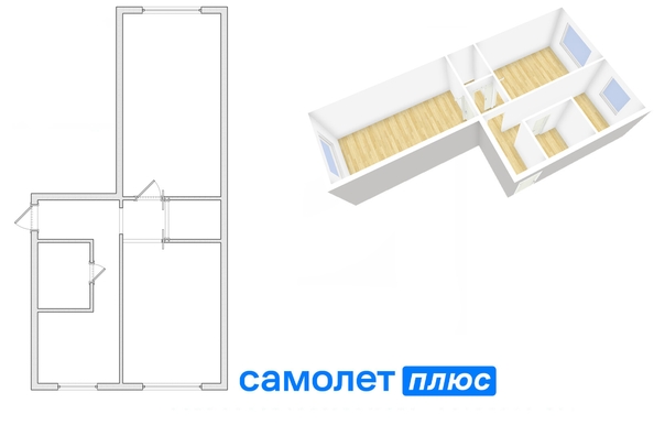 
   Продам 2-комнатную, 47 м², Центральная ул, 23

. Фото 1.