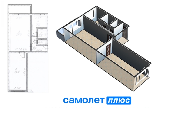 
   Продам 2-комнатную, 44.1 м², Комсомольский б-р, 8

. Фото 2.