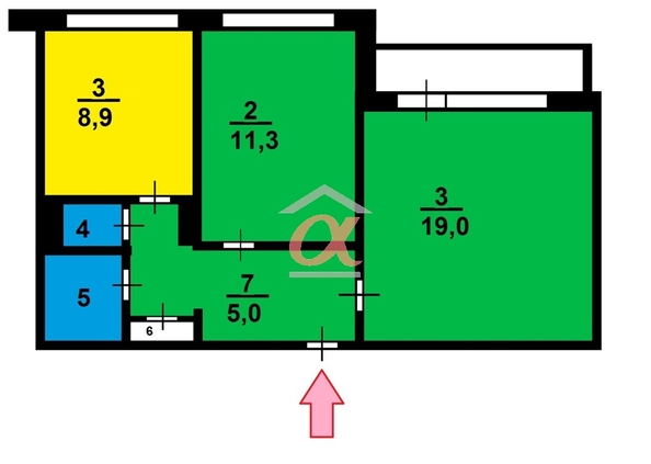 
   Продам 2-комнатную, 51.6 м², Свободы ул, 19

. Фото 26.