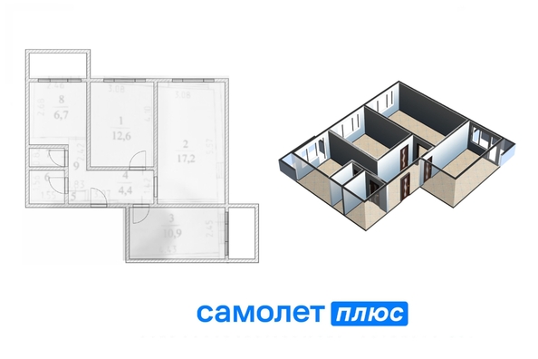 
  Продается 3-комн. квартира, 60.8 м², Тухачевского ул, д. 31Д
. Фото 2.