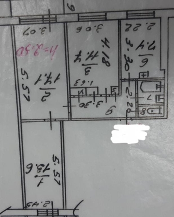 
   Продам 3-комнатную, 60 м², Запорожская  ул, 9

. Фото 2.