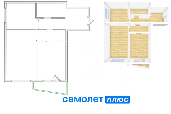 
   Продам 2-комнатную, 55.3 м², Серебряный бор ул, 24к5

. Фото 2.