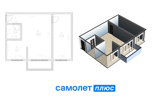 
   Продам 2-комнатную, 43 м², Инициативная ул, 22

. Фото 2.