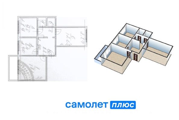 
  Продается 3-комн. квартира, 64.8 м², Мичурина ул, д. 55А
. Фото 2.