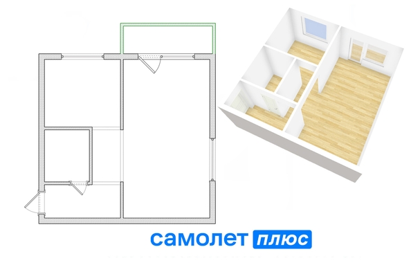 
  Продается 1-комн. квартира, 30.8 м², Леонова ул, д. 13
. Фото 2.