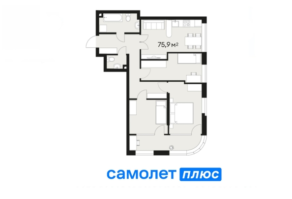 
   Продам 4-комнатную, 75.7 м², Дружбы ул, 28/2

. Фото 3.