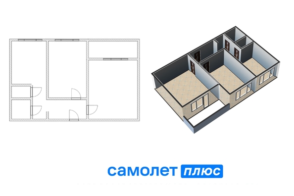 
   Продам 2-комнатную, 50.7 м², Авроры ул, 6

. Фото 2.