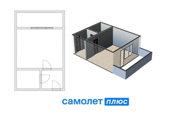 
   Продам 1-комнатную, 29.2 м², Космическая ул, 4

. Фото 1.