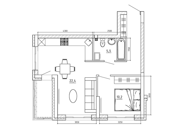 
  Продается 2-комн. квартира, 50.6 м², ЖК Парковый, дом 3 этап 1
. Фото 4.