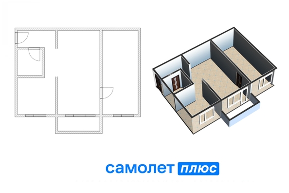 
  Продается 2-комн. квартира, 45.2 м², Красноармейская ул, д. 95А
. Фото 2.