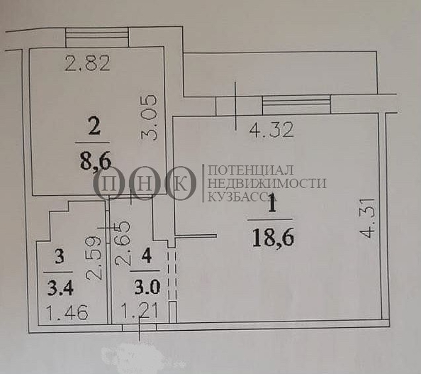 
  Продается 1-комн. квартира, 33.6 м², Ленина пр-кт, д. 55б
. Фото 1.
