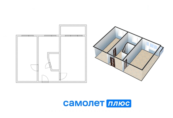 
  Продается 2-комн. квартира, 44.6 м², Спортивная ул, д. 16А
. Фото 1.