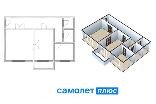 
  Продается 2-комн. квартира, 58.2 м², Ушакова ул, д. 1
. Фото 3.