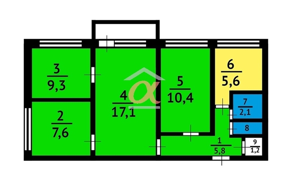 
  Продается 4-комн. квартира, 61 м², Строителей б-р, д. 25б
. Фото 4.