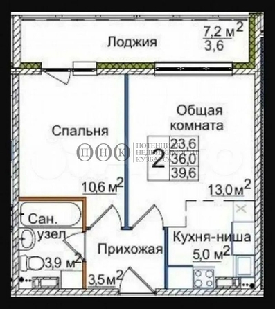
  Продается 2-комн. квартира, 39.6 м², Химиков пр-кт, д. 34к1
. Фото 10.