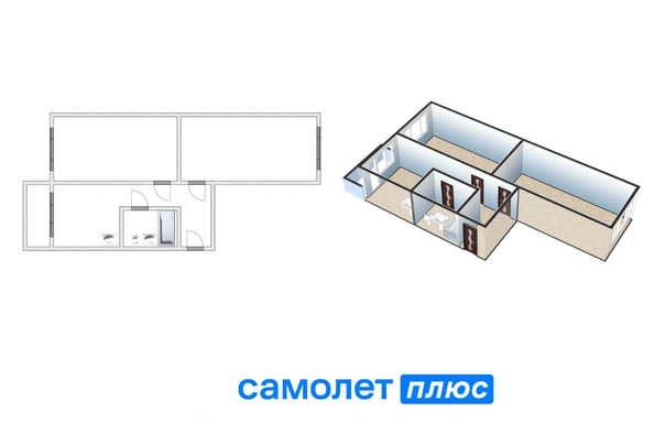 
  Продается 2-комн. квартира, 52.6 м², Базовая ул, д. 4
. Фото 2.