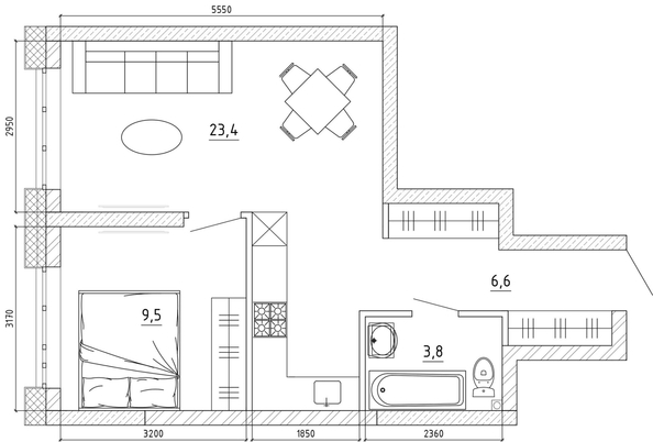 
  Продается 2-комн. квартира, 47.3 м², ЖК Уютный квартал, дом 1
. Фото 6.