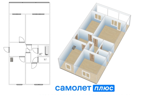 
  Продается 3-комн. квартира 59.1 м². Фото 32.
