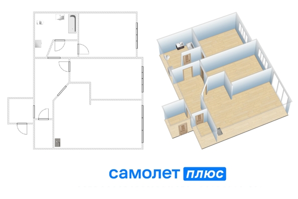 
  Продается 3-комн. квартира 91.3 м². Фото 2.