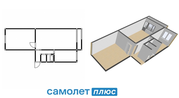 
  Продается 2-комн. квартира 44.1 м². Фото 2.