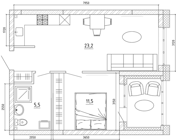 
  Продается 2-комн. квартира 45.6 м², в ЖК Уютный квартал, дом 1. Фото 11.