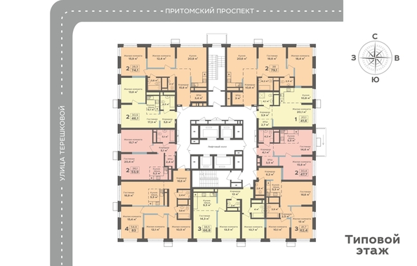 
  Продается 3-комн. квартира 62.4 м², в ЖК Столичный. Фото 1.