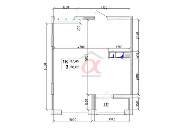 
  Продается 1-комн. квартира 38.6 м², в ЖК 7 высот, дом 8 . Фото 9.