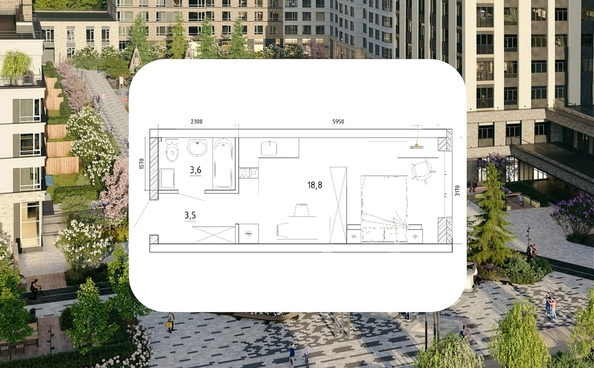 
  Продается 1-комн. квартира 26.5 м², в ЖК Уютный квартал, дом 2. Фото 1.