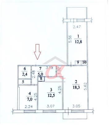 
  Продается 3-комн. квартира 60.5 м². Фото 25.