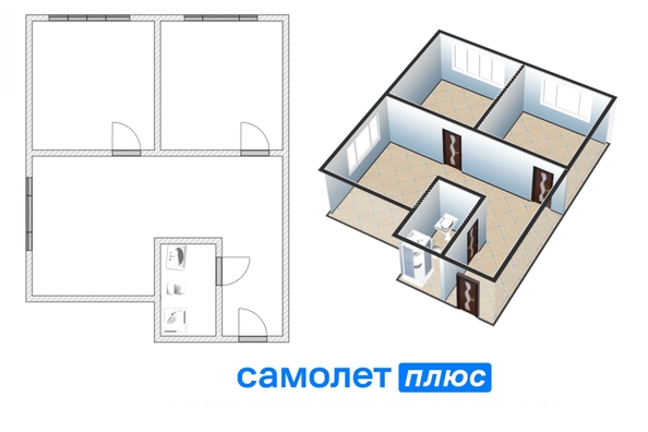 
  Продается 3-комн. квартира 48.2 м², в ЖК Парковый, дом 3 этап 1. Фото 2.