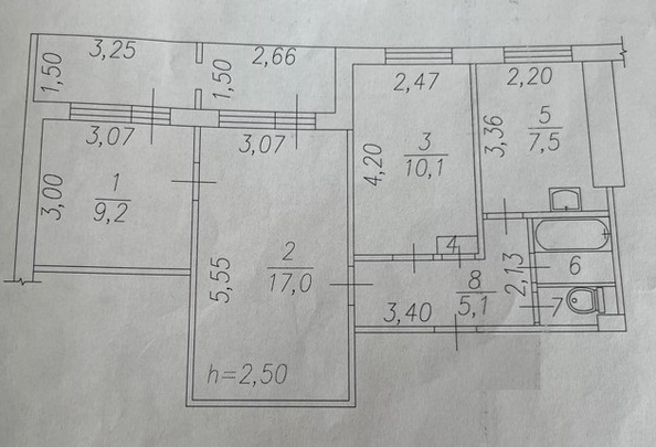
  Продается 3-комн. квартира 52.3 м². Фото 35.