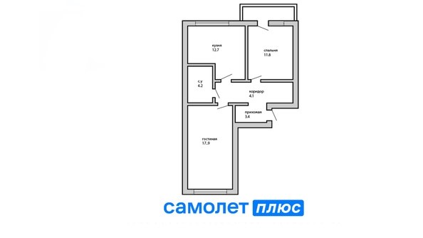 
  Продается 3-комн. квартира 56.9 м², в ЖК Кузнецкий, дом 6. Фото 2.