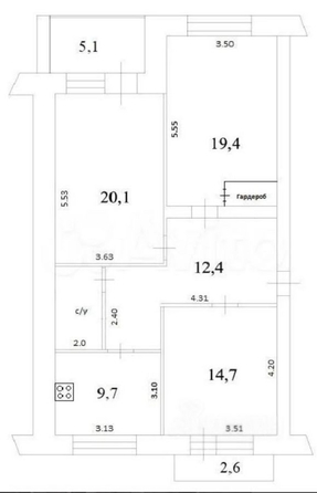 
  Продается 3-комн. квартира 88 м². Фото 19.