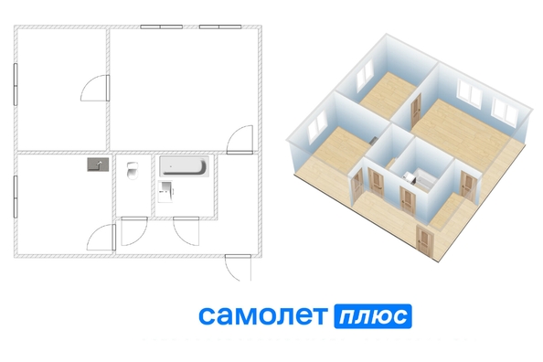 
  Продается 2-комн. квартира 45.8 м². Фото 1.