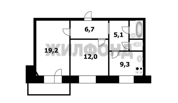 
   Продам 2-комнатную, 56.2 м², Связистов ул, 15

. Фото 7.