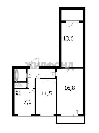 
  Продается 3-комн. квартира, 63 м², Железнодорожная ул, д. 20
. Фото 14.