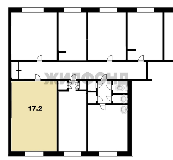
   Продам комнату, 17.2 м², Железнодорожная ул, 18

. Фото 8.