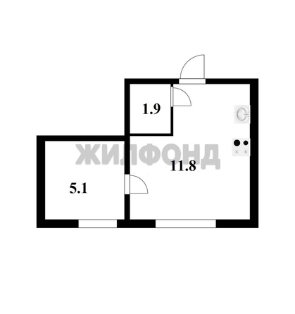 
  Продается 1-комн. квартира, 19 м², Выборная ул, д. 118
. Фото 2.