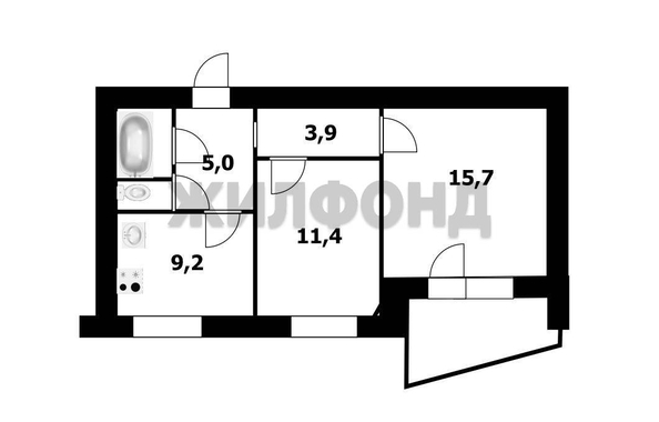 
   Продам 2-комнатную, 49.1 м², Титова ул, 236/2

. Фото 18.
