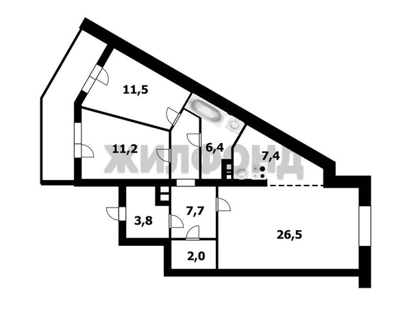 
   Продам 3-комнатную, 76.5 м², Красина ул, 56

. Фото 18.