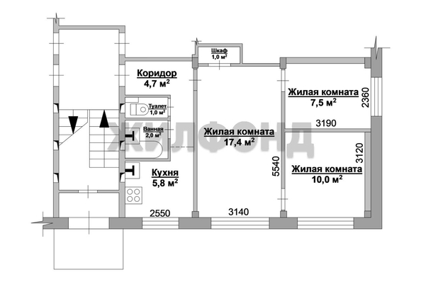 
  Продается 3-комн. квартира, 49.4 м², Солидарности ул, д. 82
. Фото 1.
