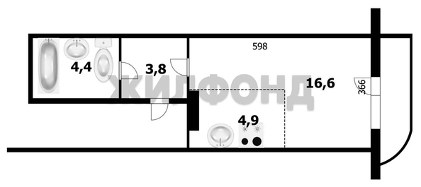 
  Продается студия, 30.1 м², Немировича-Данченко ул, д. 2б
. Фото 3.
