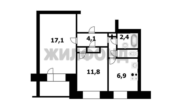 
   Продам 2-комнатную, 46.4 м², Доватора ул, 13

. Фото 11.