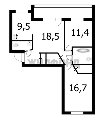 
   Продам 3-комнатную, 74.7 м², Ипподромская ул, 44

. Фото 19.