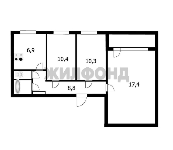 
   Продам 3-комнатную, 57.7 м², Федосеева ул, 34

. Фото 15.