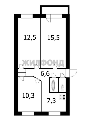 
  Продается 3-комн. квартира 56.3 м². Фото 6.